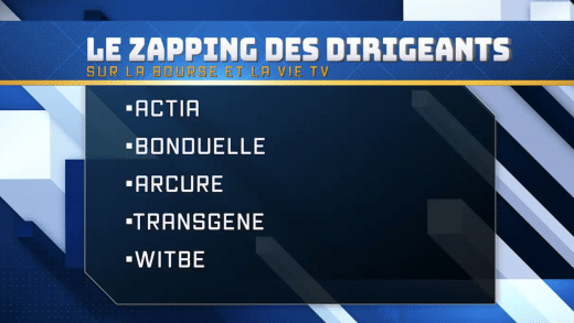 Zapping Dirigeants octobre 2023 (Actia, Bonduelle, Arcure, Transgene, Witbe)