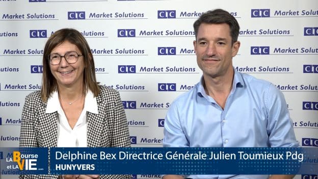 Julien Toumieux Pdg et Delphine Bex Directrice Générale Hunyvers (Tous droits réservés 2023 www.labourseetlavie.com)